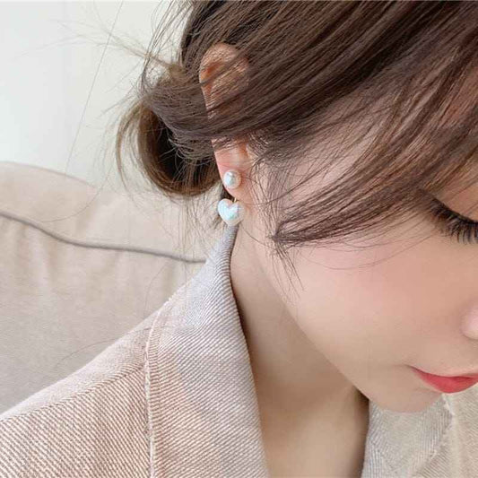 Double the Charm: Pearl & Heart Drop Earrings ✨