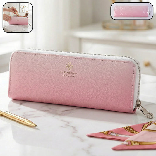 Premium Makeup Brush Storage Pouch with Zip - Compact & Travel Organizer - 2 pcs