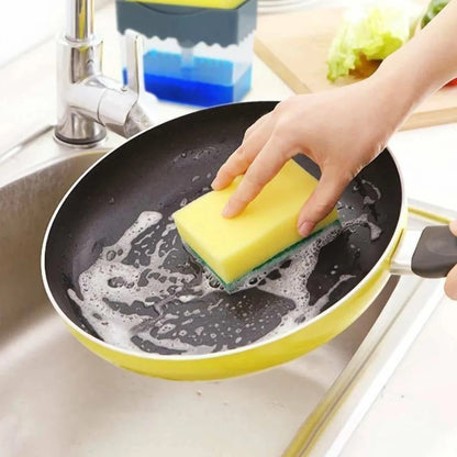 Liquid Soap Dispenser with Sponge Holder for Easy Dishwashing