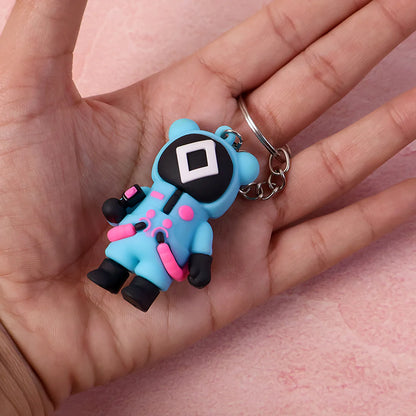 Cute Character Silicone Keychain with Metal Ring – Random Design - 1 pcs