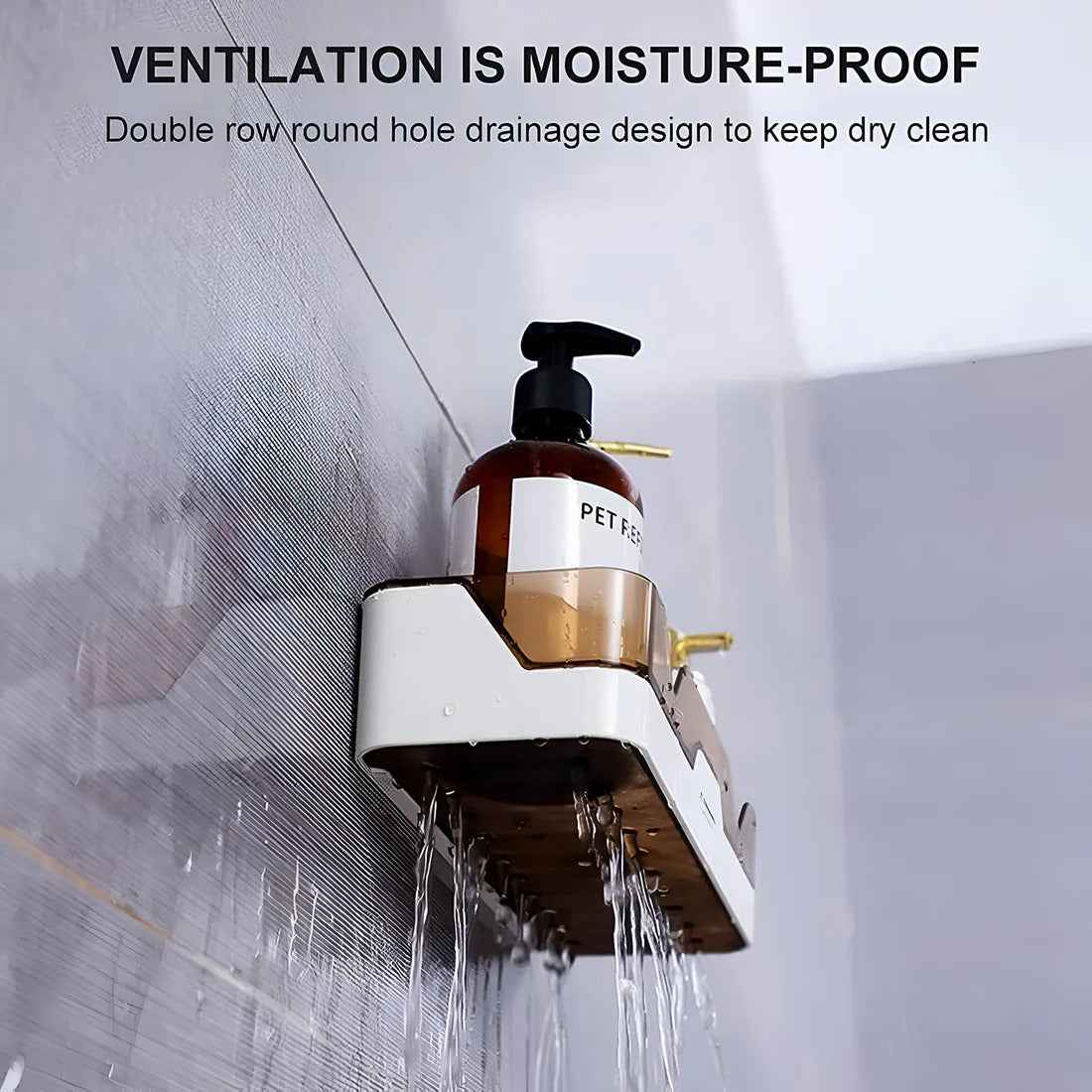 Wall Mounted Adhesive Plastic Storage Shelf for Bathroom & Kitchen (Pack of 2)