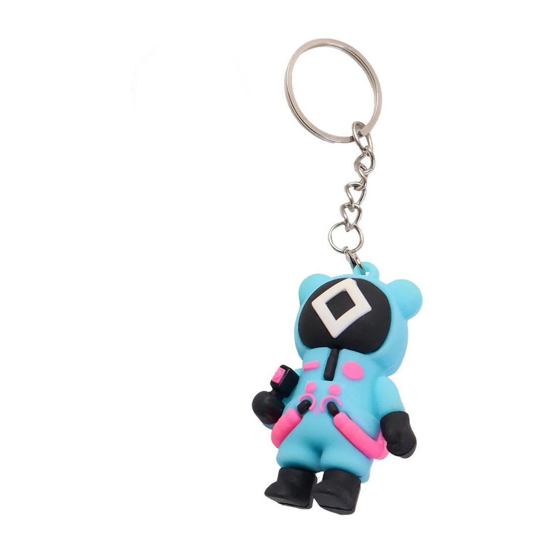 Cute Character Silicone Keychain with Metal Ring – Random Design - 1 pcs