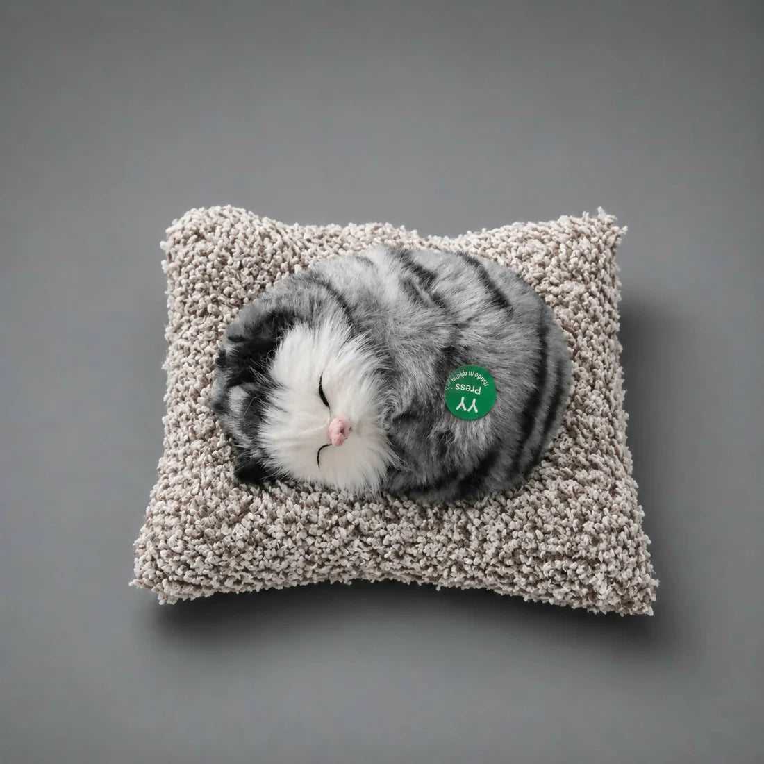 Sleeping Cat Plush Toy with Cushion for Car & Home Decor