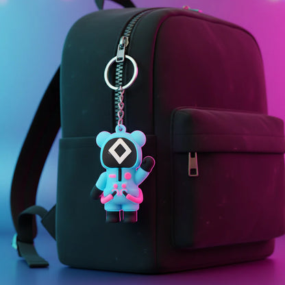 Cute Character Silicone Keychain with Metal Ring – Random Design - 1 pcs