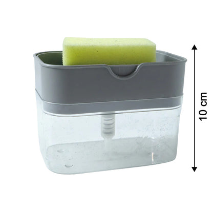 Liquid Soap Dispenser with Sponge Holder for Easy Dishwashing