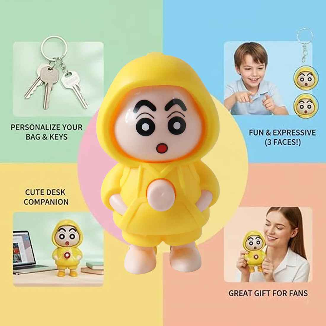 Face Changing Doll Keychain Toy – Mini Cartoon Accessory